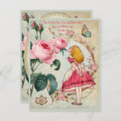 Alice in Wonderland Collage Graduation Party Kaart (Voorkant / Achterkant)