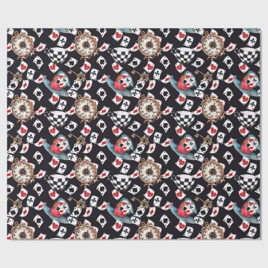 Alice in Wonderland Collage kerstcadeau Cadeaupapier (Vlak)