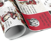 Alice in Wonderland Collage Kerstcadeau Cadeaupapier (Rol Hoek)