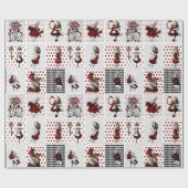 Alice in Wonderland Collage Kerstcadeau Cadeaupapier (Vlak)