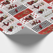 Alice in Wonderland Collage Kerstcadeau Cadeaupapier (Hoek)