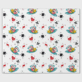 Alice in Wonderland Collage Kerstmis Cadeaupapier (Vlak)