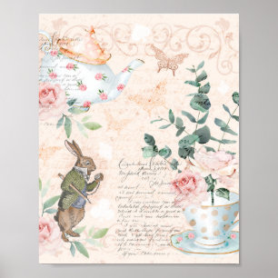  Alice in Wonderland Collage ontkoppeling Poster