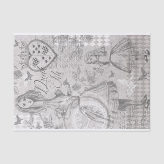  Alice in Wonderland Collage ontkoppeling Tissuepapier (Voorkant)