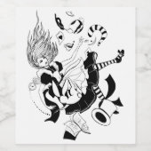 Alice in Wonderland. coole grafische illustratie Wijn Etiket (Enkel label)