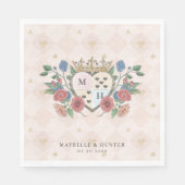 Alice in Wonderland Crown Heart Monogram Servet (Voorkant)