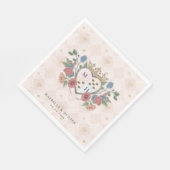 Alice in Wonderland Crown Heart Monogram Servet (Hoek)