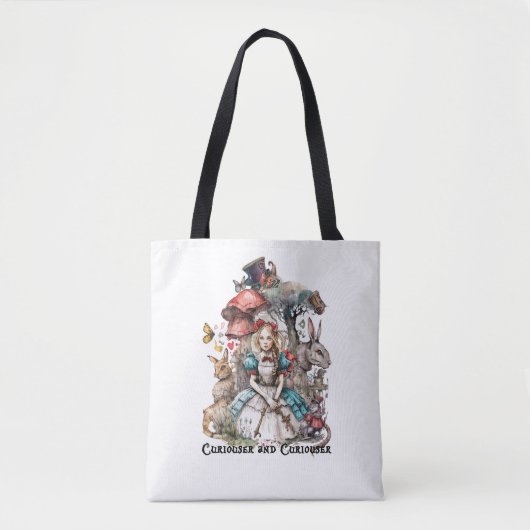 Alice in Wonderland Curiouser & CuriouserTote Bag Draagtas (Voorkant)