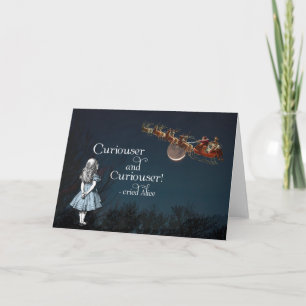 Alice in Wonderland Curiouser Kerstman Kaart