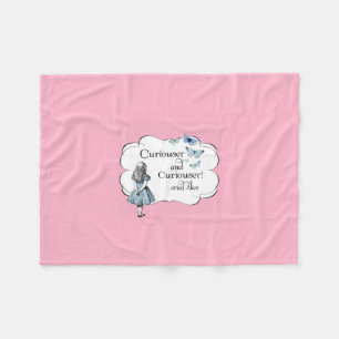 Alice in Wonderland Curiouser Pink Fleece Blanket Deken