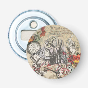 Alice in Wonderland Curtain Nonsense Button Flesopener