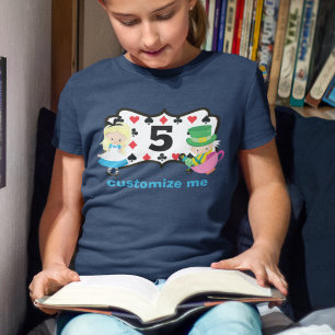 Alice in Wonderland Cute Birthday Party Custom Kin T-shirt