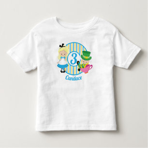 Alice in Wonderland Cute Custom Kids Birthday Kinder Shirts