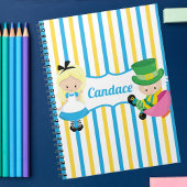 Alice in Wonderland Cute Personalized Kinderen Notitieboek