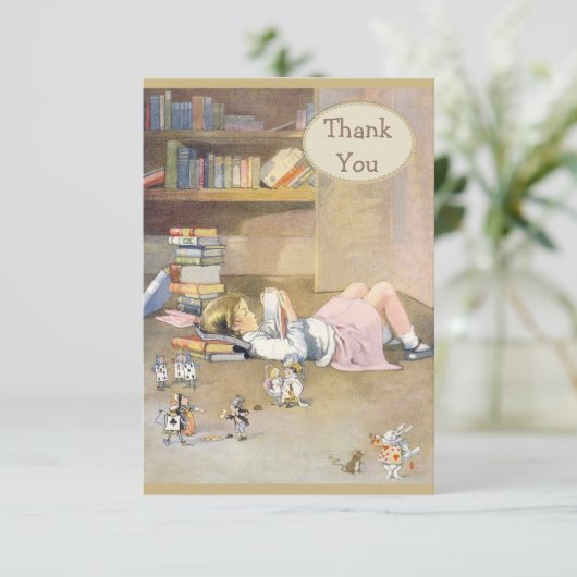 Alice in Wonderland Dank je Baby shower Bedankkaart (Staand voorkant)