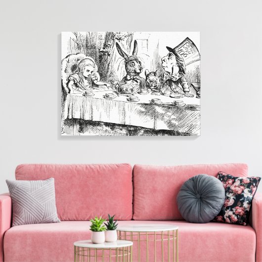 Alice in Wonderland - De Mad Hatter's Tea Party Canvas Afdruk (Insitu (Woonkamer))