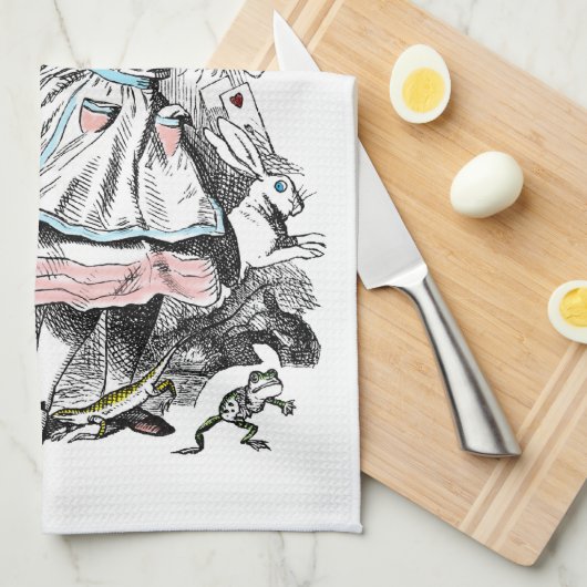 Alice in Wonderland Deck of Cards Tea Towel Theedoek (Quarter Fold)