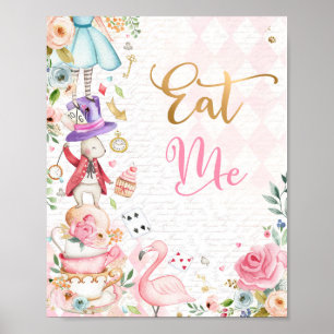 Alice in Wonderland Decor Eat me Table Sign Poster