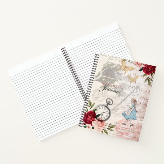  Alice in Wonderland Decoupage Collage Note Notitieboek (Binnen)