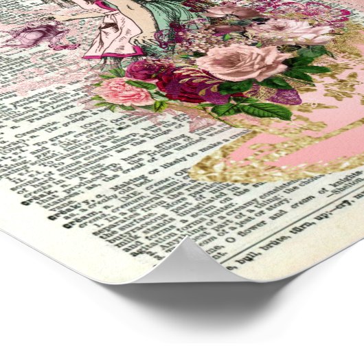 Alice in Wonderland Dictionary Page, "Tea Time" Poster (Hoek)