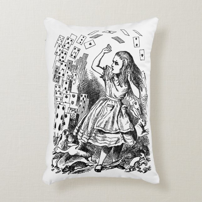  Alice in Wonderland, die kaarten speelt Accent Kussen (Voorkant(Verticaal))