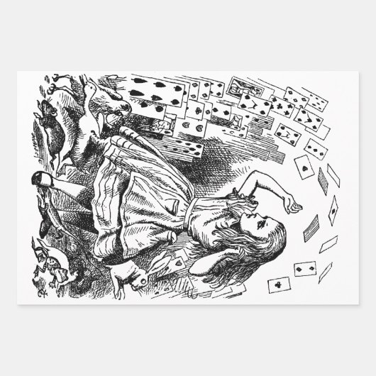 Alice in Wonderland, die kaarten speelt Inpakpapier Vel (Voorkant)