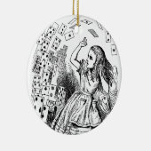 Alice in Wonderland, die kaarten speelt Keramisch Ornament (Rechts)