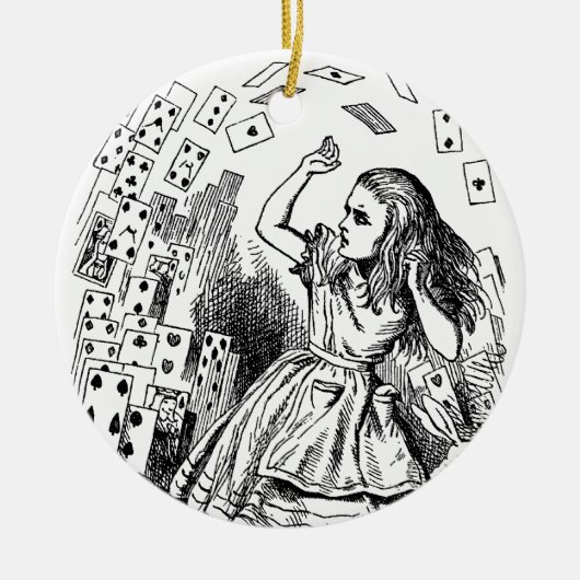 Alice in Wonderland, die kaarten speelt Keramisch Ornament (Voorkant)