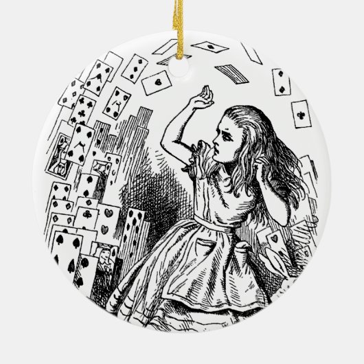 Alice in Wonderland, die kaarten speelt Keramisch Ornament (Achterkant)