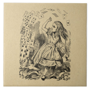 Alice in Wonderland die kaarten speelt Tegeltje