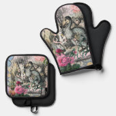 Alice in Wonderland Dodo Classic Artwork Ovenwant & Pannenlap Set (Voorkant / Achterkant)