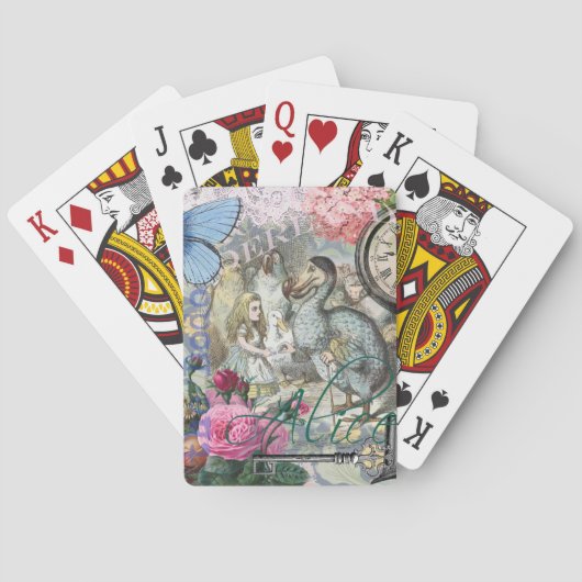 Alice in Wonderland Dodo Classic Artwork Pokerkaarten (Achterkant)