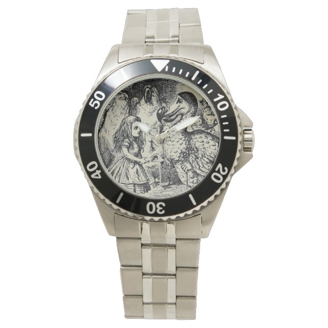 Alice (in Wonderland) Dodo RVS horloge (Voorkant)