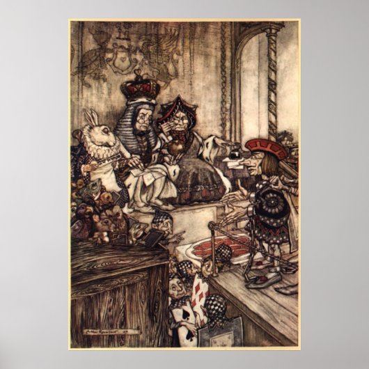 Alice in Wonderland door Arthur Rackham Poster (Voorkant)