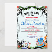 Alice in Wonderland Doorn Uitnodiging (Voorkant / Achterkant)