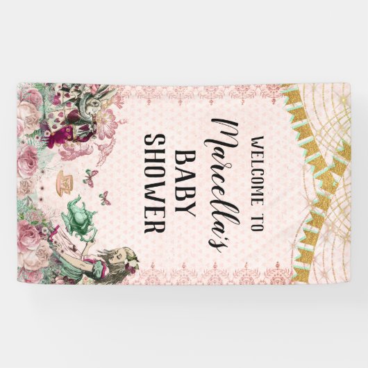 Alice in Wonderland Douche Blush & Mint Spandoek (Horizontaal)