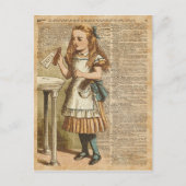 Alice in Wonderland Drink me boekpagina kunst Briefkaart (Voorkant)