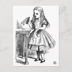 Alice in Wonderland drink me Briefkaart