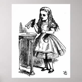 Alice in Wonderland Drink me groot Canvas Poster