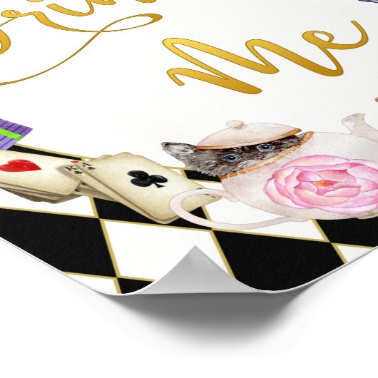 Alice in Wonderland Drink Me Tafelteken Poster (Hoek)