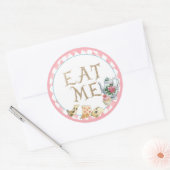 Alice in Wonderland Eat me Circle Sticker Birthday (Envelop)