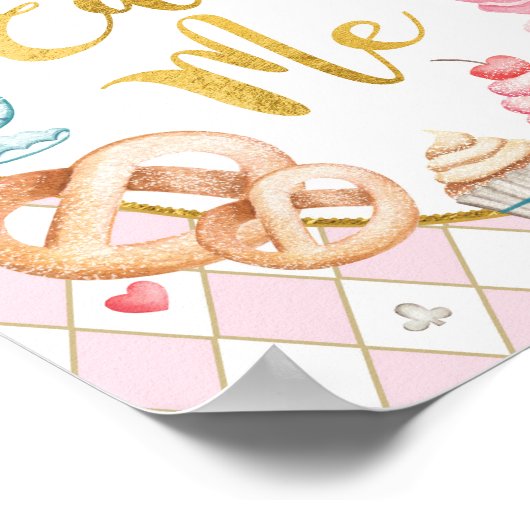 Alice in Wonderland EAT ME Feestbord Poster (Hoek)