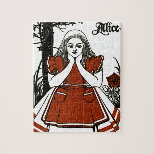 Alice in Wonderland, een spel. Alice Legpuzzel (Verticaal)