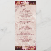 Alice in Wonderland Elegant Bloemendiner Menu (Voorkant)