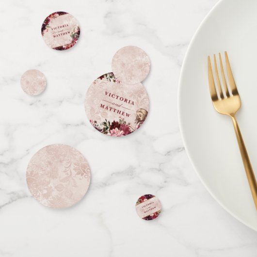 Alice in Wonderland Elegant Bruiloft Monogram Confetti (Groep)