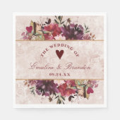 Alice in Wonderland Elegant Bruiloft Monogram Servet (Voorkant)