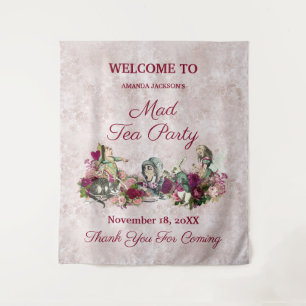 Alice in Wonderland Elegante Theepartij Welkom Wandkleed