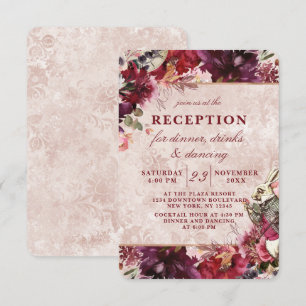 Alice in Wonderland Elegante Trouwreceptie Kaart