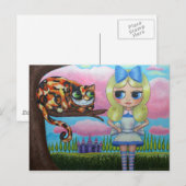 Alice In Wonderland en de Cheshire Cat Briefkaart (Voorkant / Achterkant)