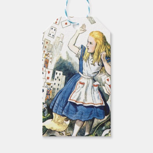 Alice in Wonderland en de speelkaarten Cadeaulabel (Voorkant)
